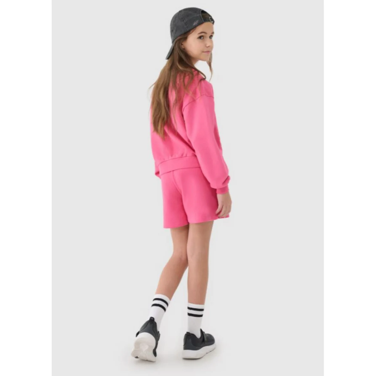 Lány melegítőnadrág rövidnadrág 4F JUNIOR SHORTS CAS F470-54S-PINK - Pohlavie: Gyerek · záber 4