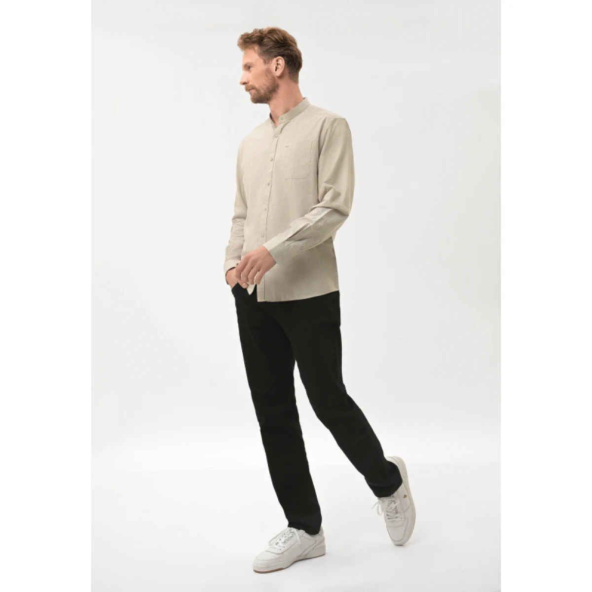 Férfi hosszú ujjú ing VOLCANO LANGE 102-BEIGE · záber 4