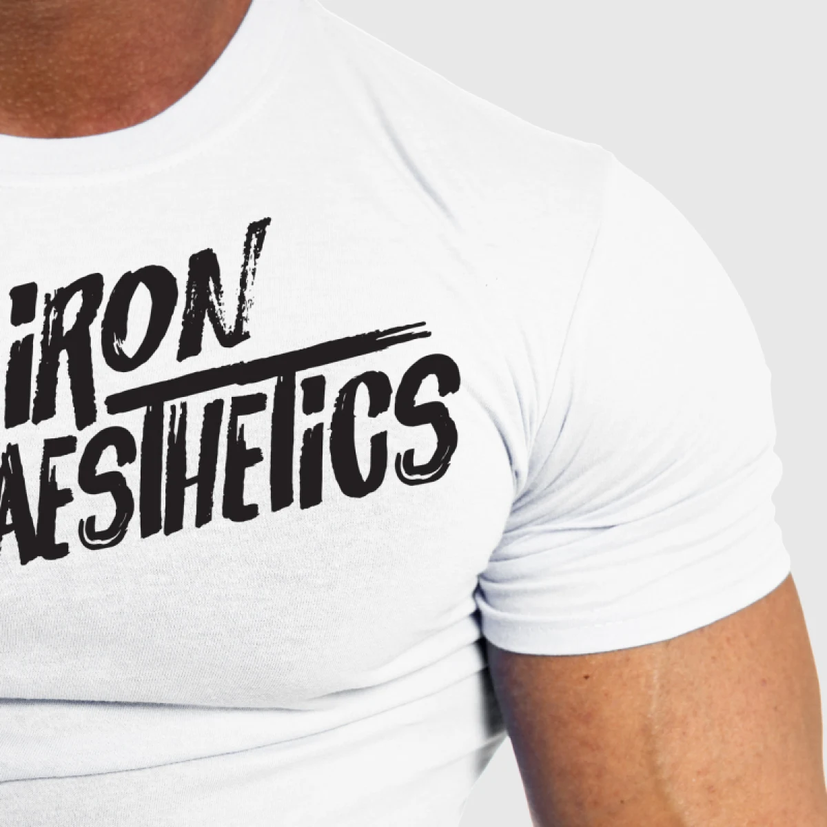 Férfi fitness póló Iron Aesthetics Splash, fehér · záber 4