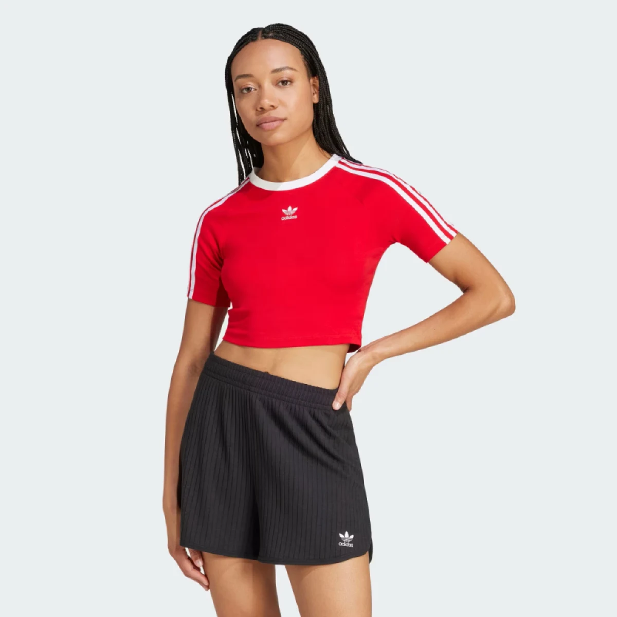 Női rövid ujjú póló ADIDAS ORIGINALS 3 S BABY TEE BETSCA WHITE · záber 2