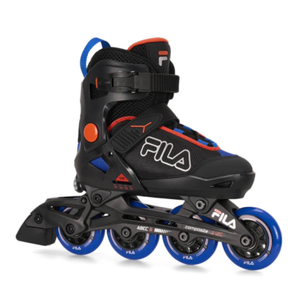 Fiú görkorcsolyák FILA SKATES X 2C Jr black blue orange · záber 1