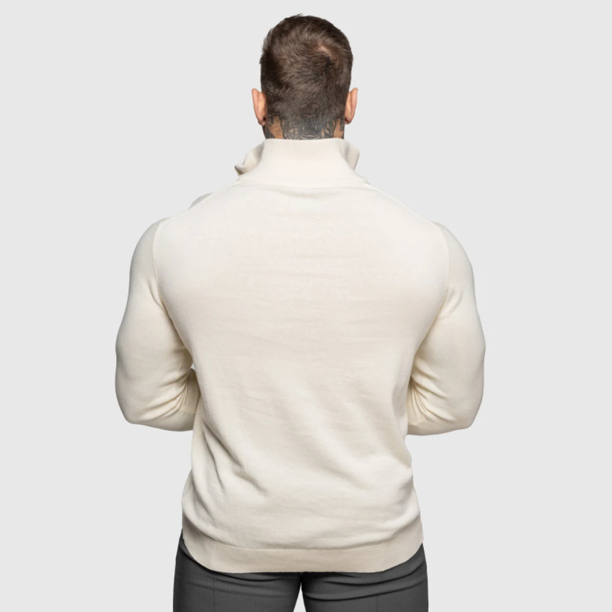 Kötött pulóver cipzárral Iron Aesthetics Tomas, bézs · záber 4