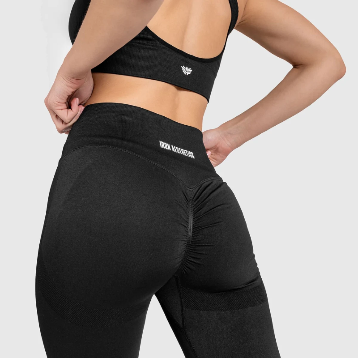Varrás nélküli leggings Iron Aesthetics Seamless Butt, fekete · záber 1