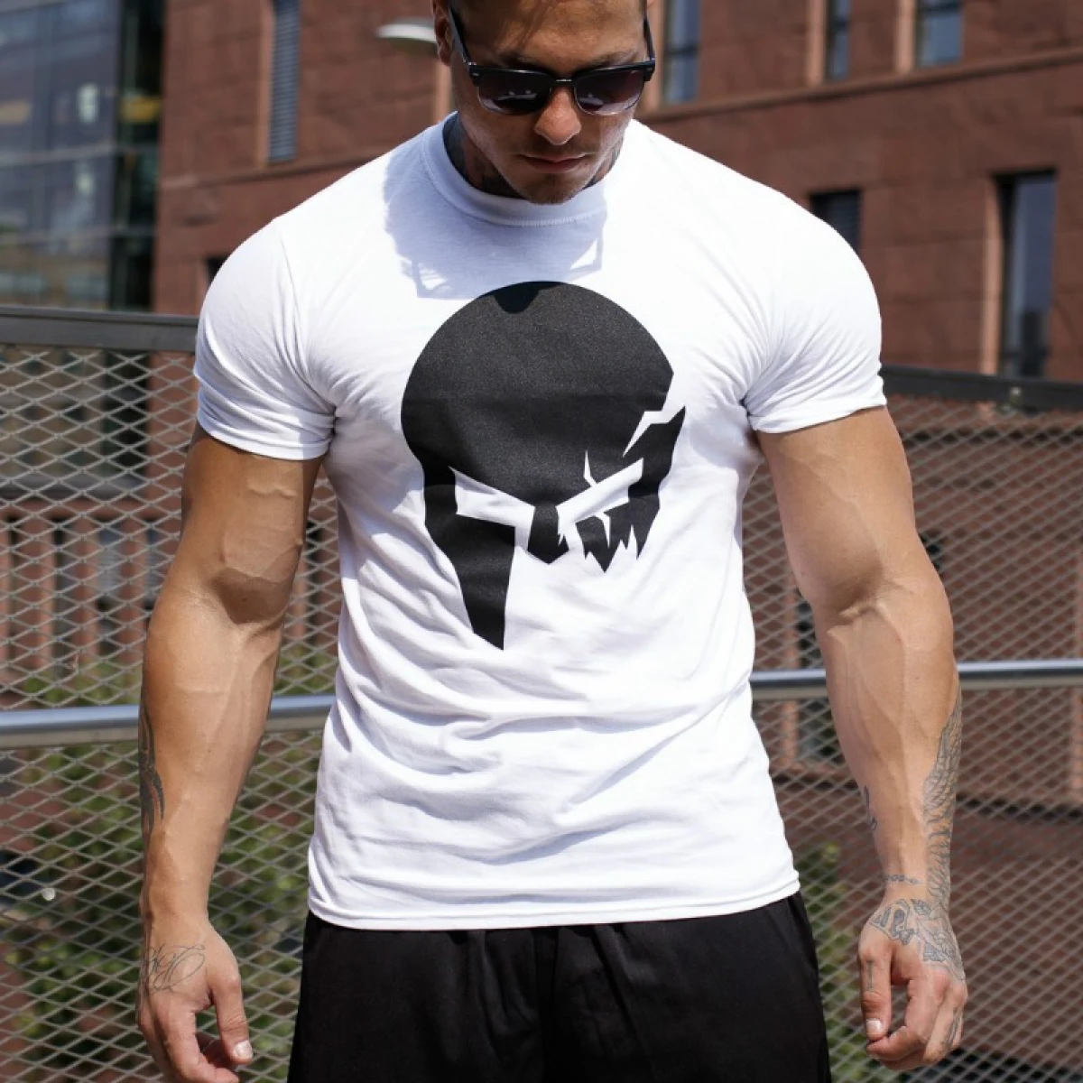Ultrasoft póló Iron Aesthetics Skull, fehér · záber 4