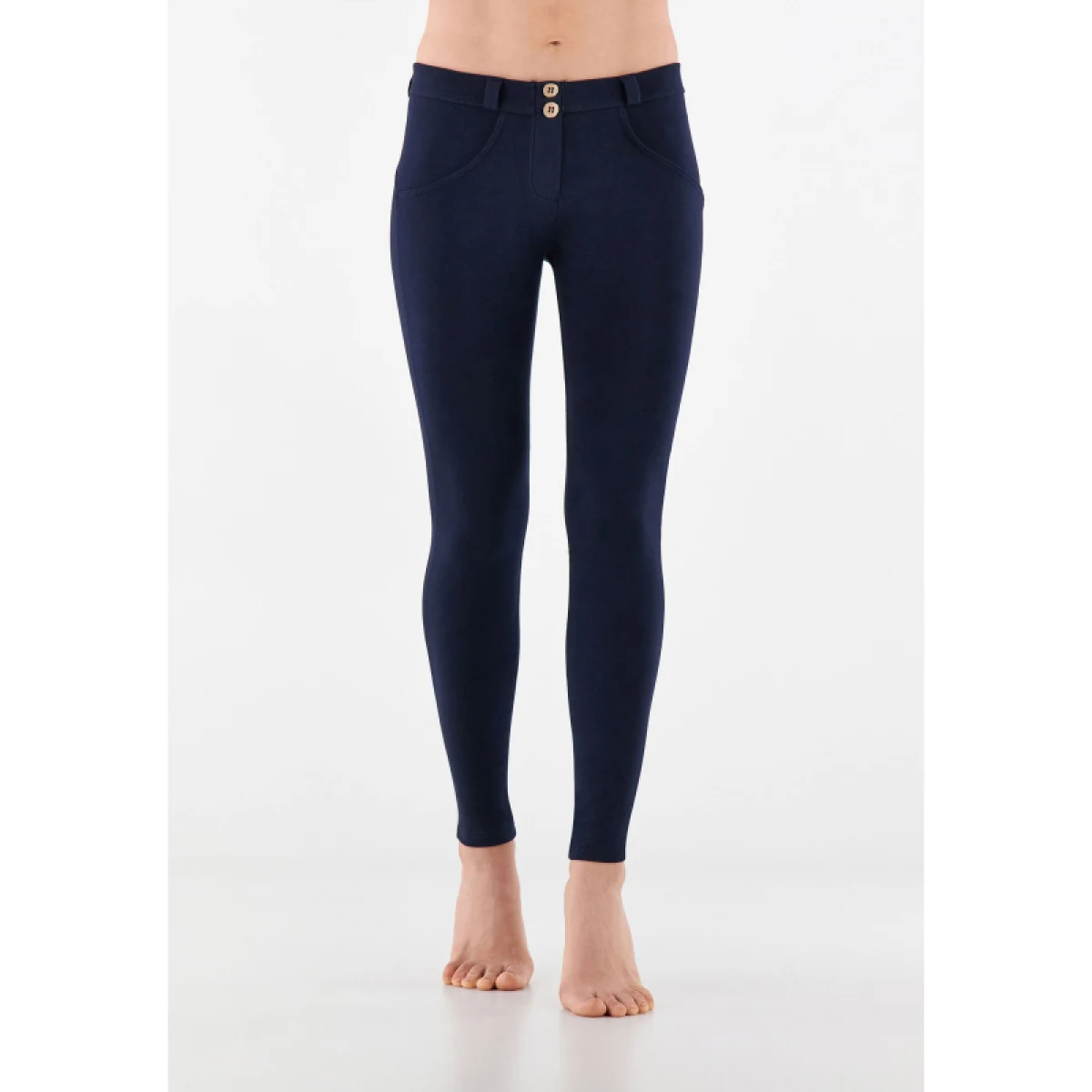 Női jeggings nadrág FREDDY WR.UP® skinny push up organic cotton trousers with regular waist-Blue · záber 6