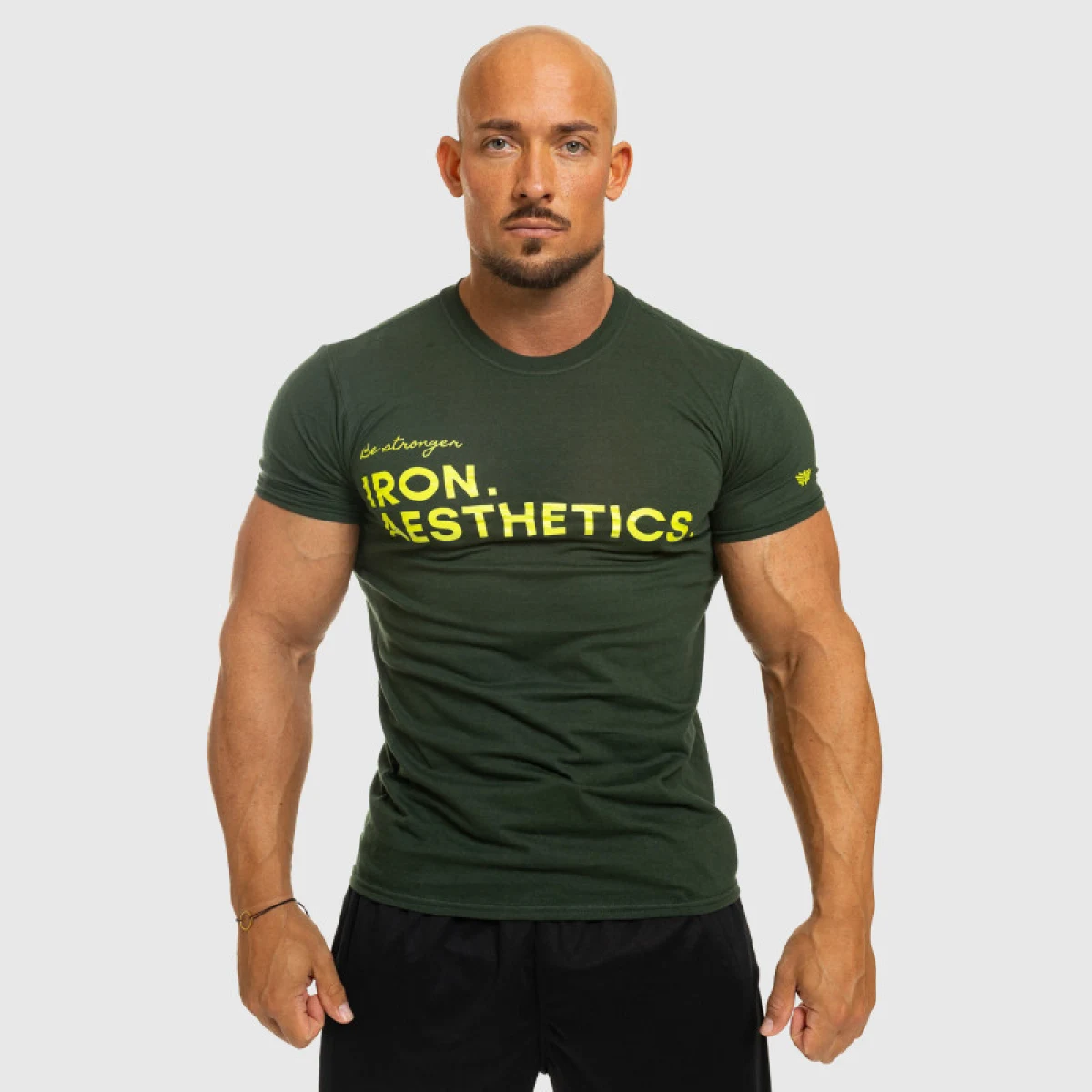 Férfi fitness póló Iron Aesthetics Be Stronger, zöld · záber 4