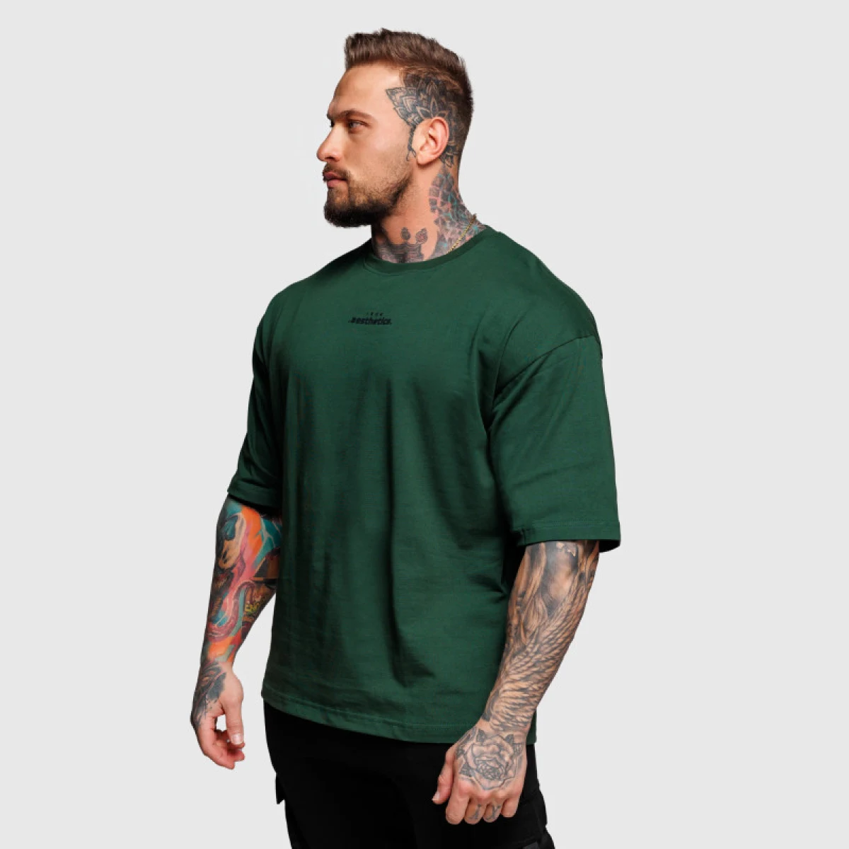 Oversize póló Iron Aesthetics Major, zöld · záber 5