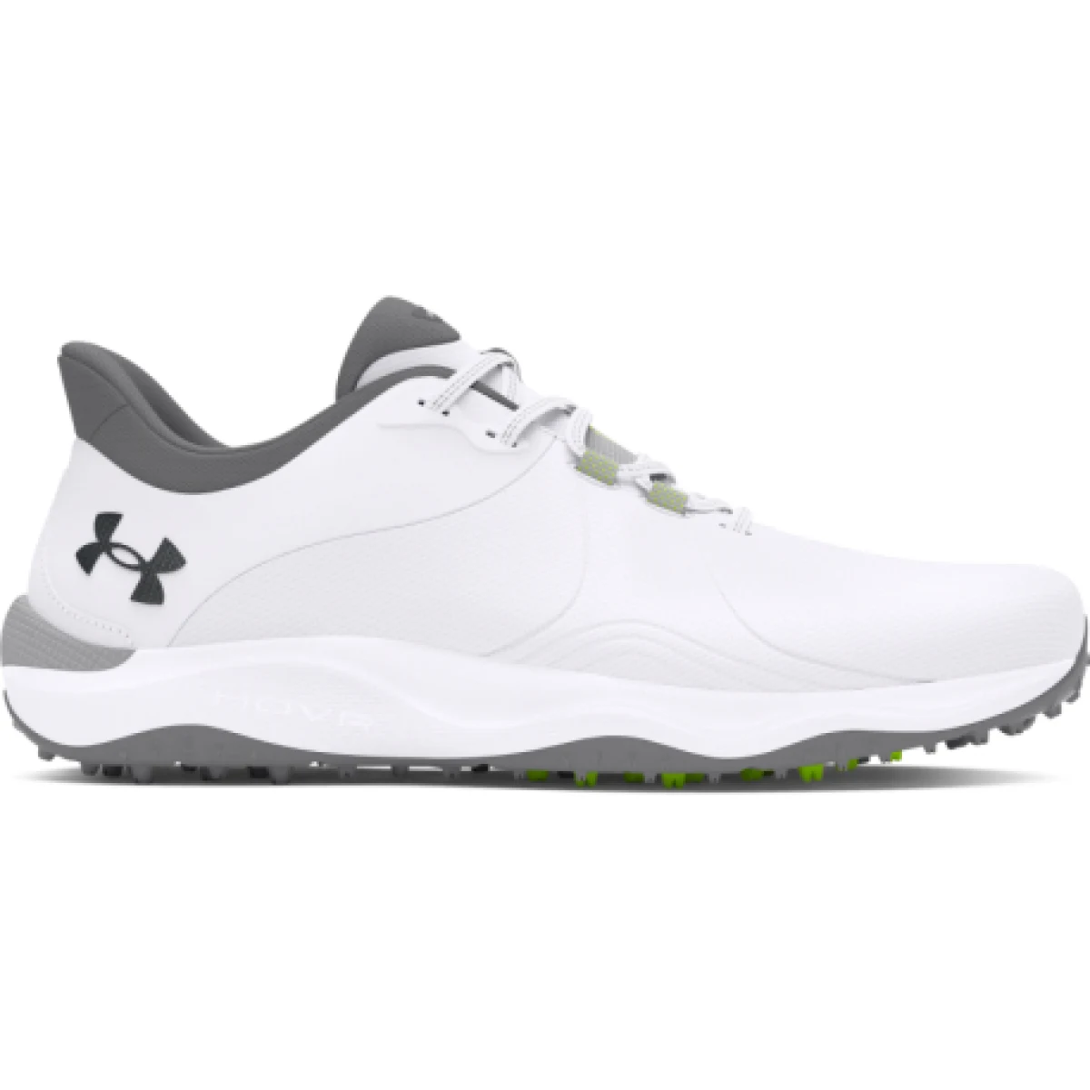 Férfi golfcipők tüskékkel UNDER ARMOUR UA Drive Pro SL Wide white white metallic gun metal · záber 1