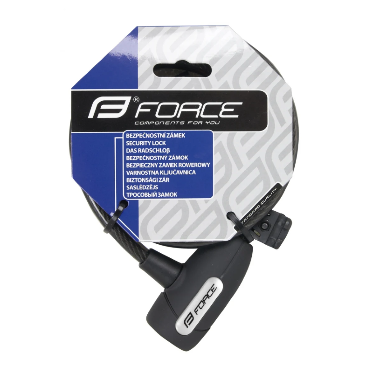 Bicikli zár FORCE F LUX SPIRAL 1500 10 HOLDER · záber 2