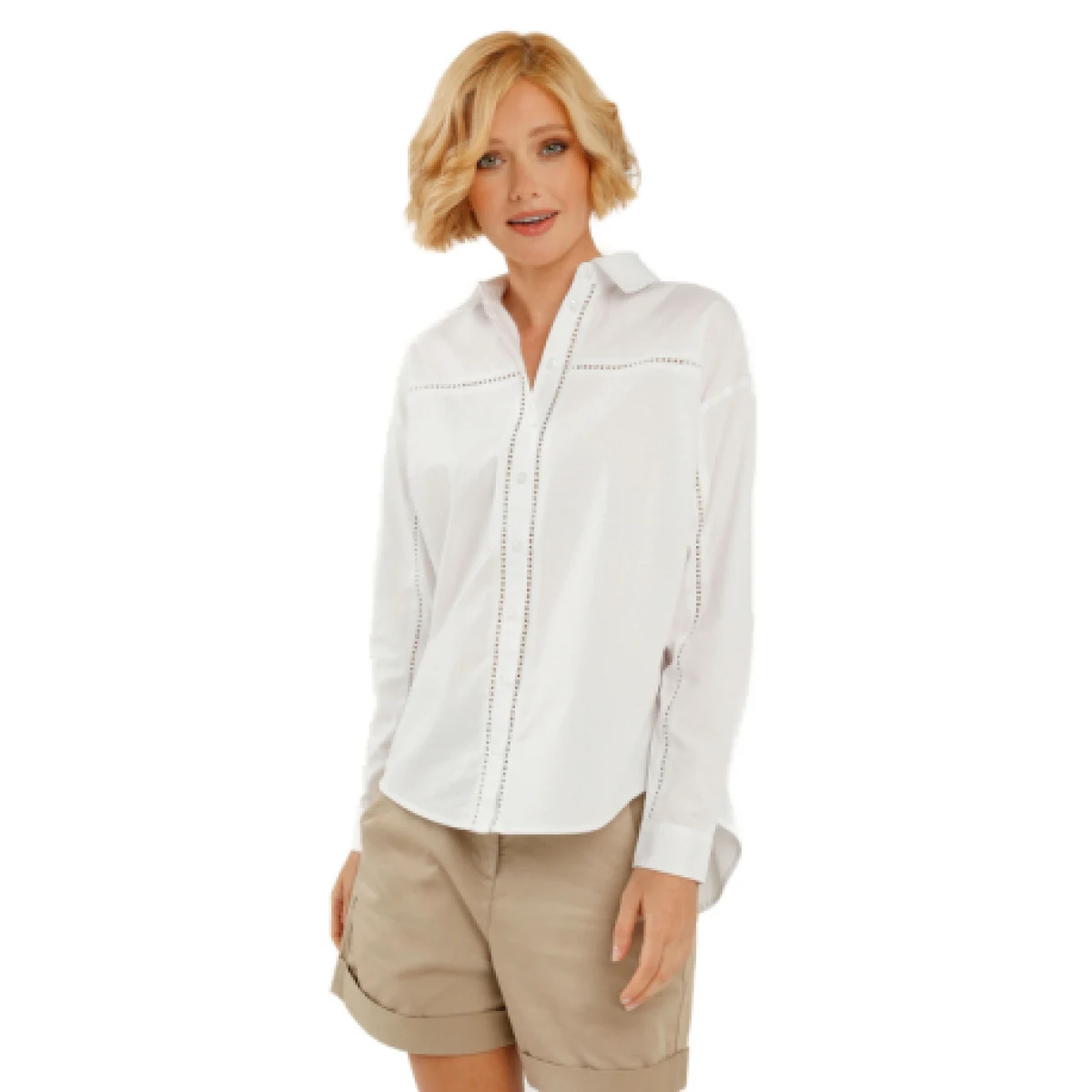 Női hosszúujjú ing VOLCANO LAUREL-100-WHITE · záber 1