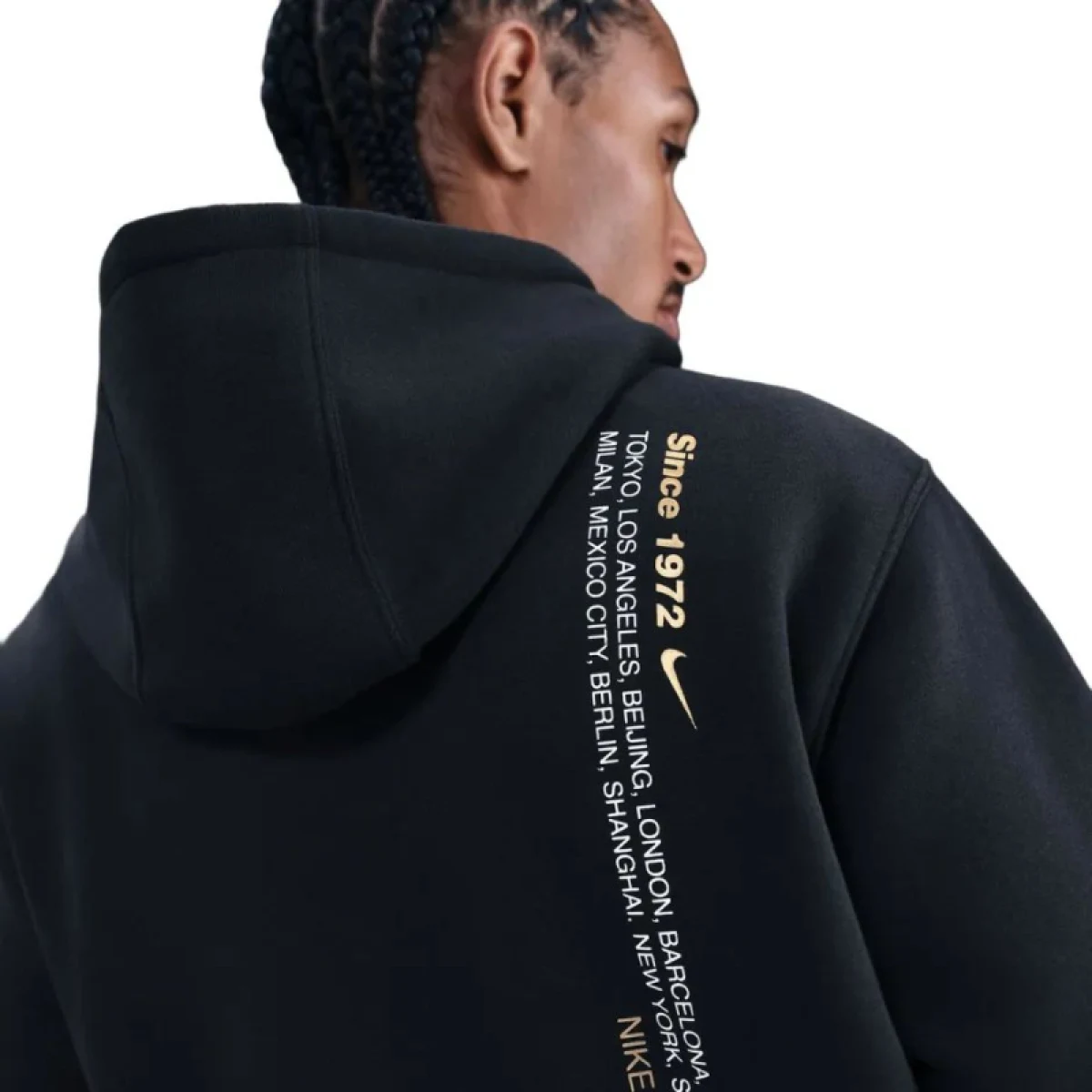 Férfi kapucnis pulóver NIKE M NK CLUB BB PO HDY SWSH SPORT BLACK METALLIC GOLD · záber 3