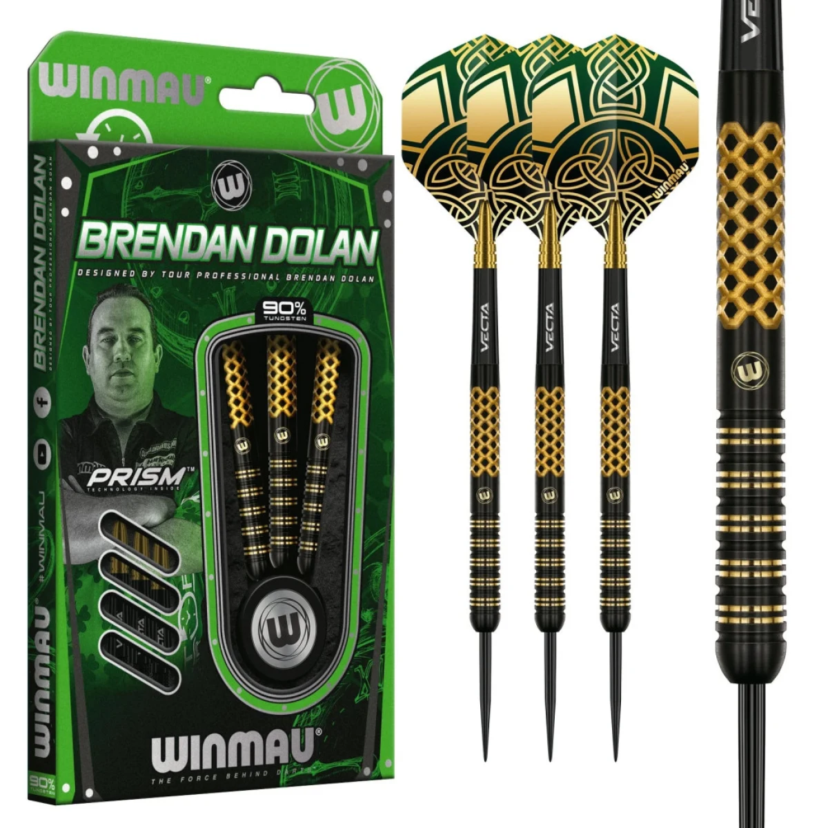 dart szett steel Winmau Brendan Dolan Signature Series 23g, 90% gravírozott · záber 1