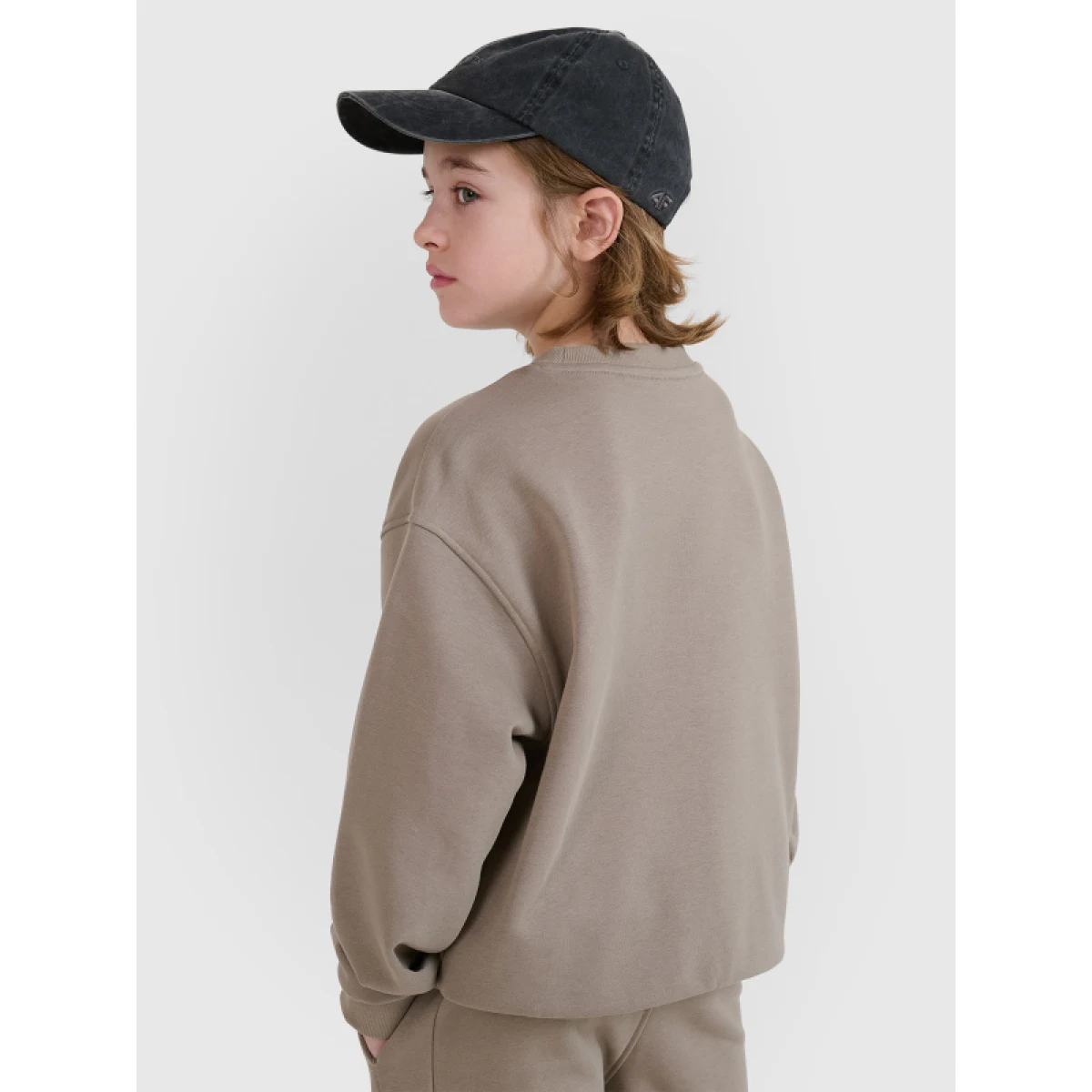 Fiú kapucnis pulóver 4F JUNIOR SWEATSHIRT-JWSS25TSWSM1713-83S-BEIGE - Pohlavie: Gyerek · záber 3