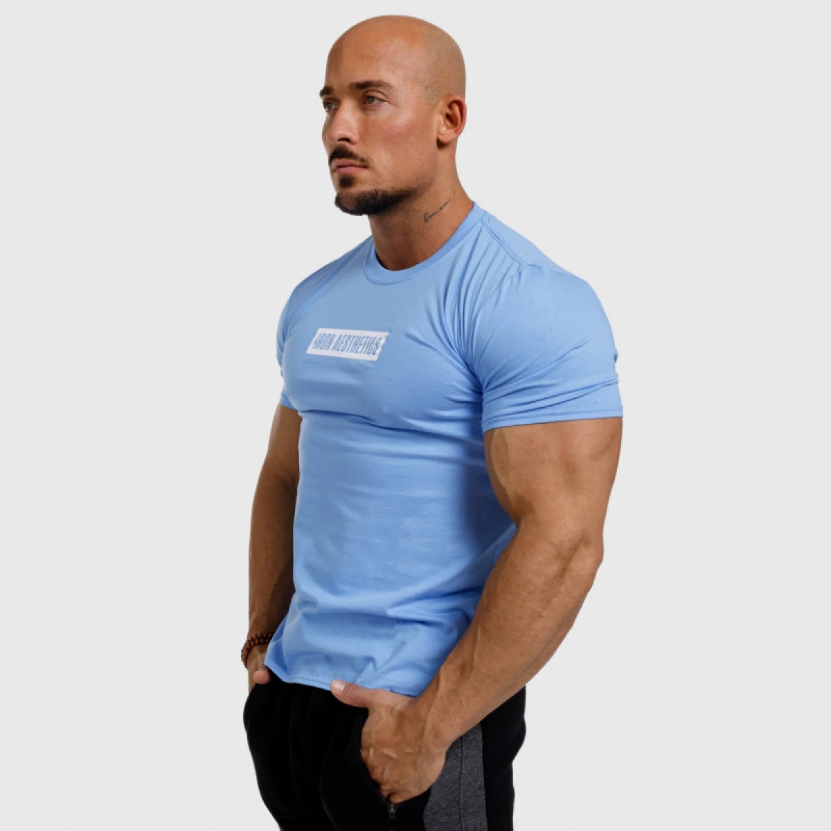 Férfi fitness póló Iron Aesthetics Boxed, kék · záber 2