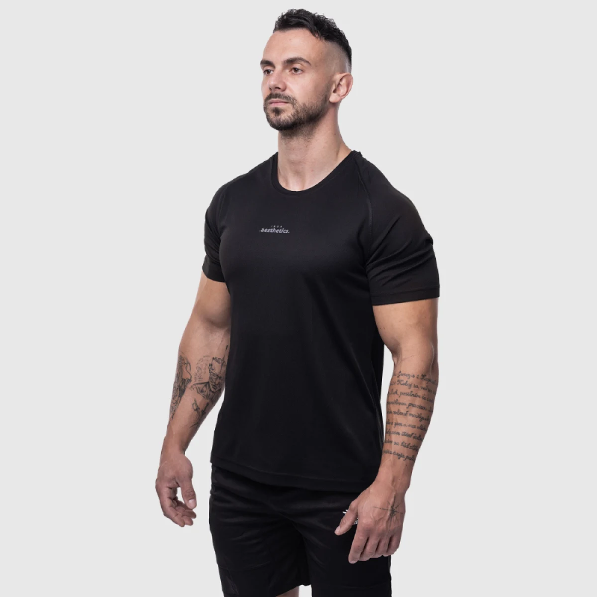 Férfi sportpóló Iron Aesthetics Training, fekete · záber 4
