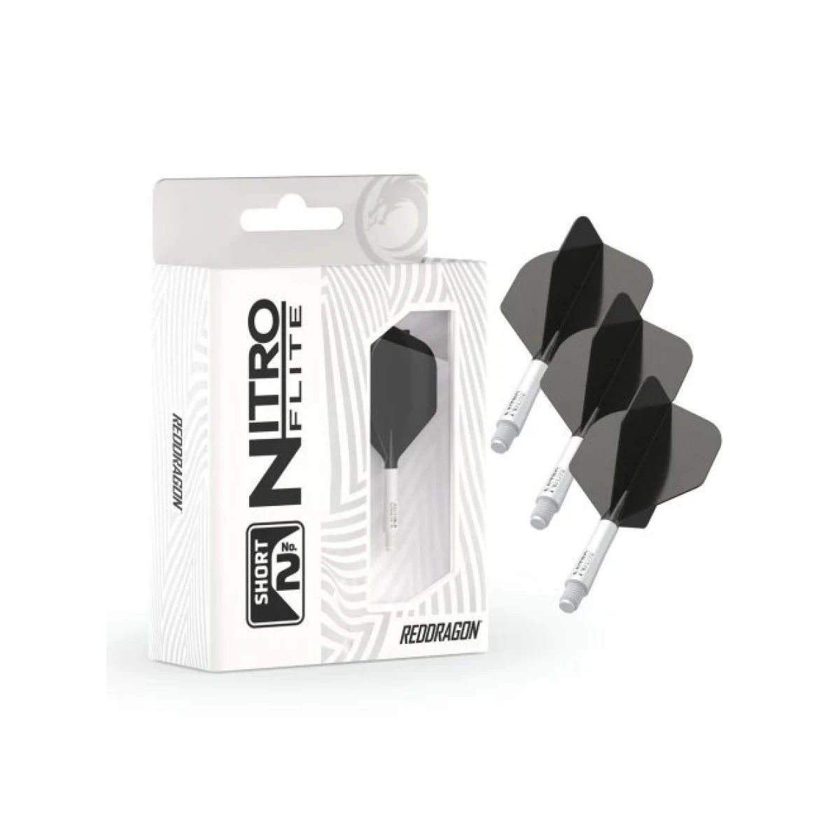 Darts toll és szár egyben Red Dragon Nitro Flite fekete-fehér, standard toll és hosszú szár · záber 2