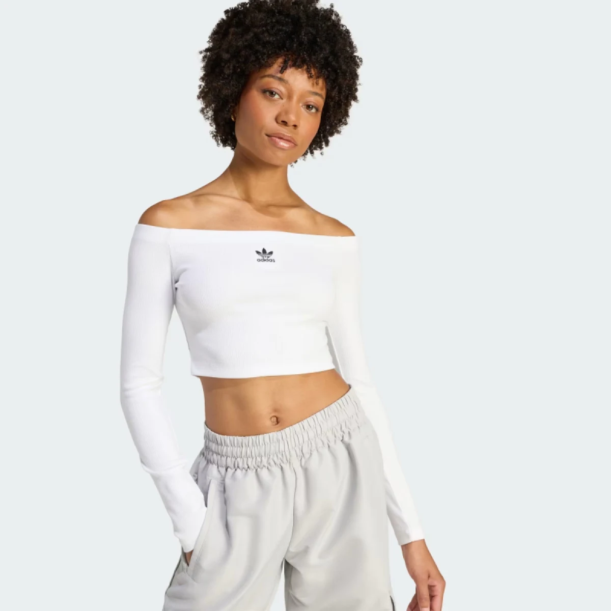 Női hosszú ujjú póló ADIDAS ORIGINALS ESS RIB LS WHITE · záber 3