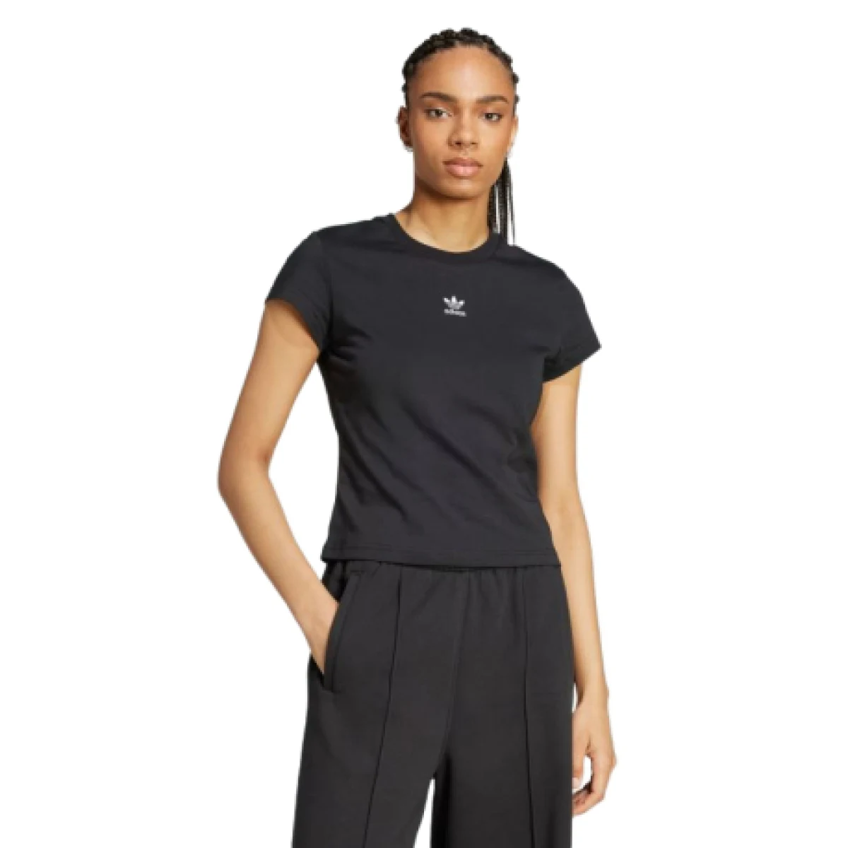Női rövid ujjú póló ADIDAS ORIGINALS ESS SLIM TEE WHITE · záber 1