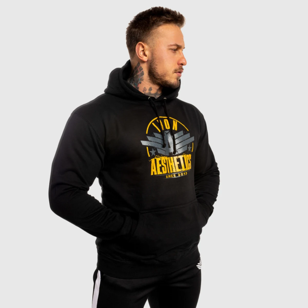 Fitness cipzár nélküli pulóver Iron Aesthetics Force, fekete · záber 3