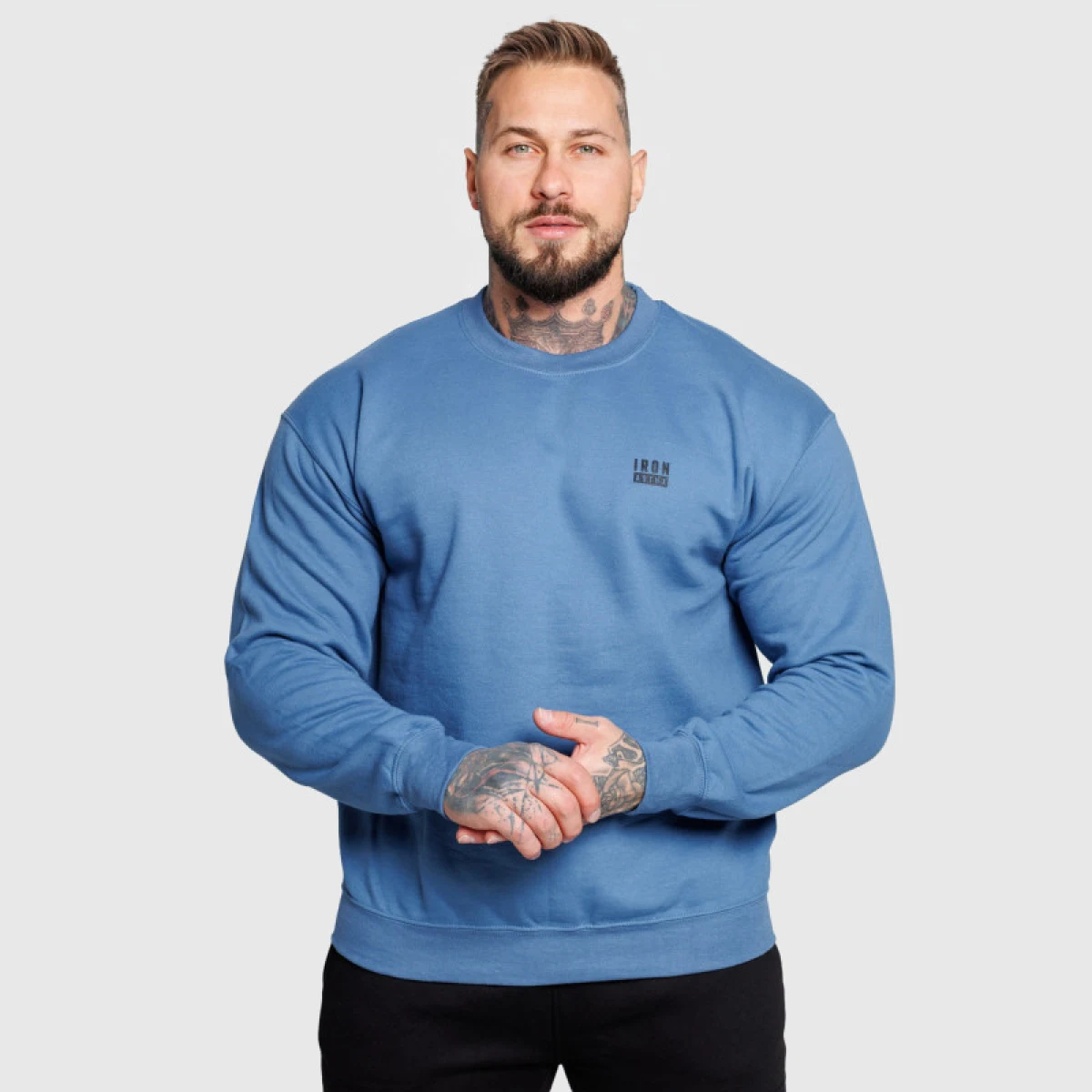 Férfi pulóver Iron Aesthetics Blackout, kék · záber 4