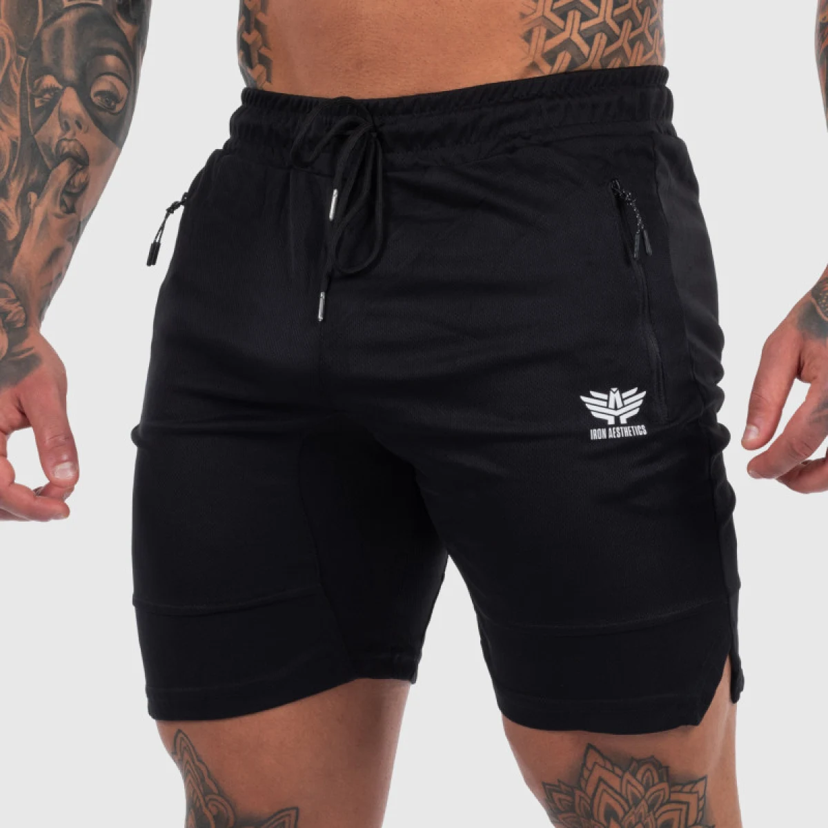 Sportos short Iron Aesthetics Lightning, fekete · záber 5