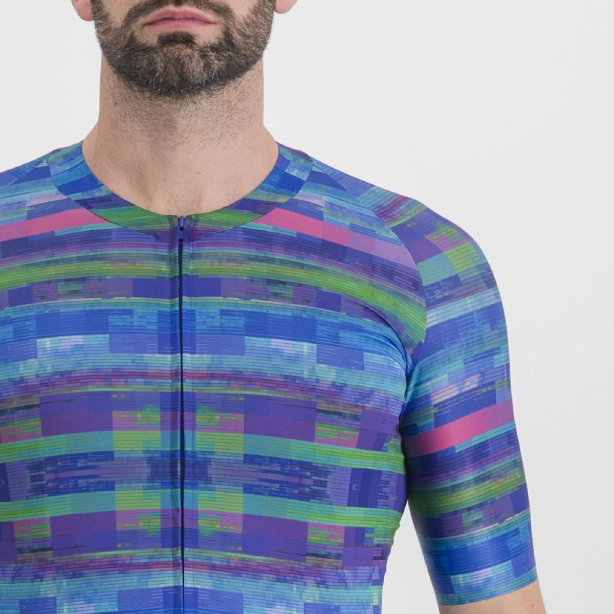 Férfi rövidujjú kerékpáros mez SPORTFUL Glitch bomber jersey, multicolor blue · záber 11