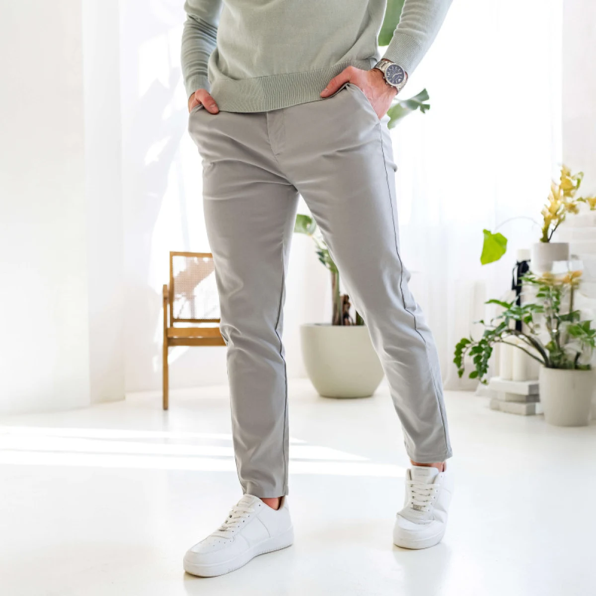 Sztreccs nadrág Iron Aesthetics Classy, szürke · záber 1