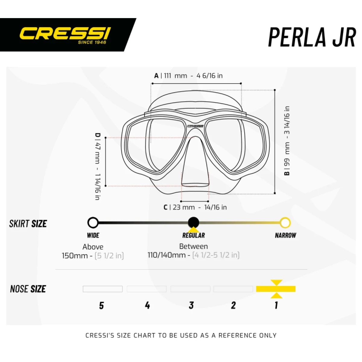 Búvármaszk CRESSI PERLA JR MASK CLEAR BLUE · záber 4