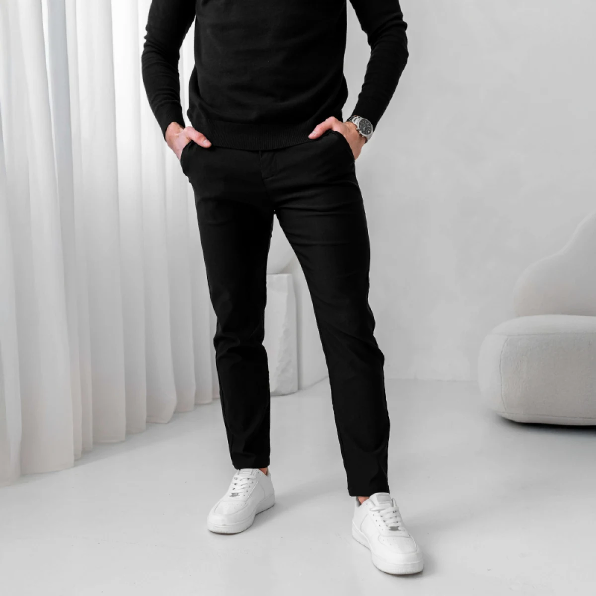 Sztreccs nadrág Iron Aesthetics Classy, fekete · záber 5