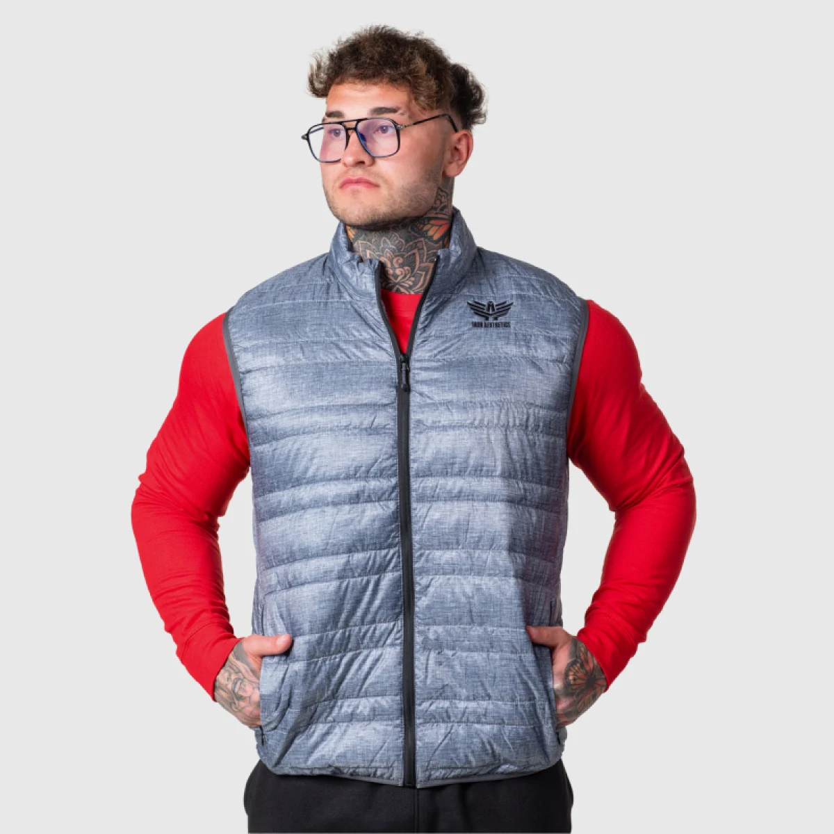 Férfi mellény Iron Aesthetics Bodywarmer, világosszürke · záber 4