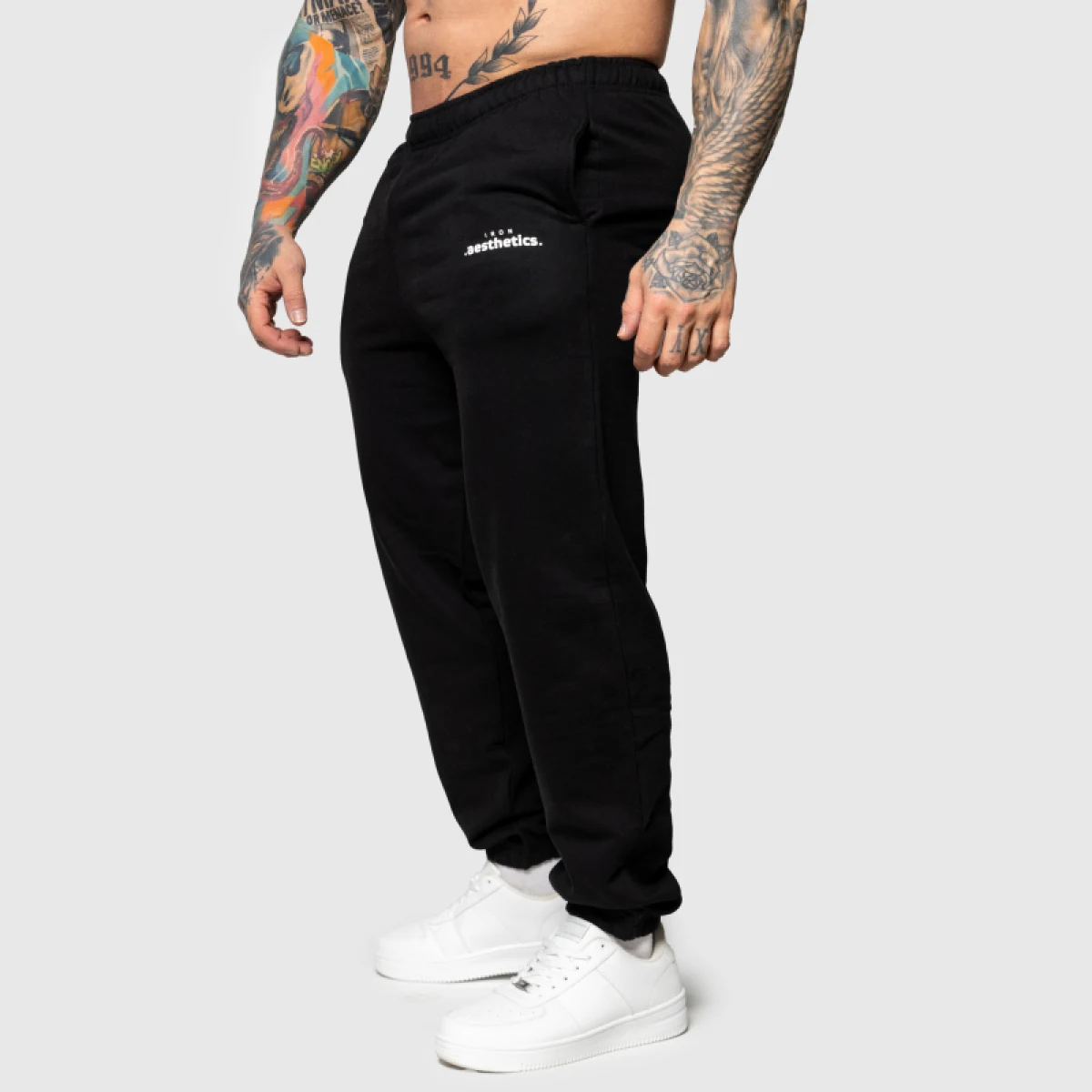 Oversized melegítőnadrág Iron Aesthetics Relaxed, fekete · záber 5