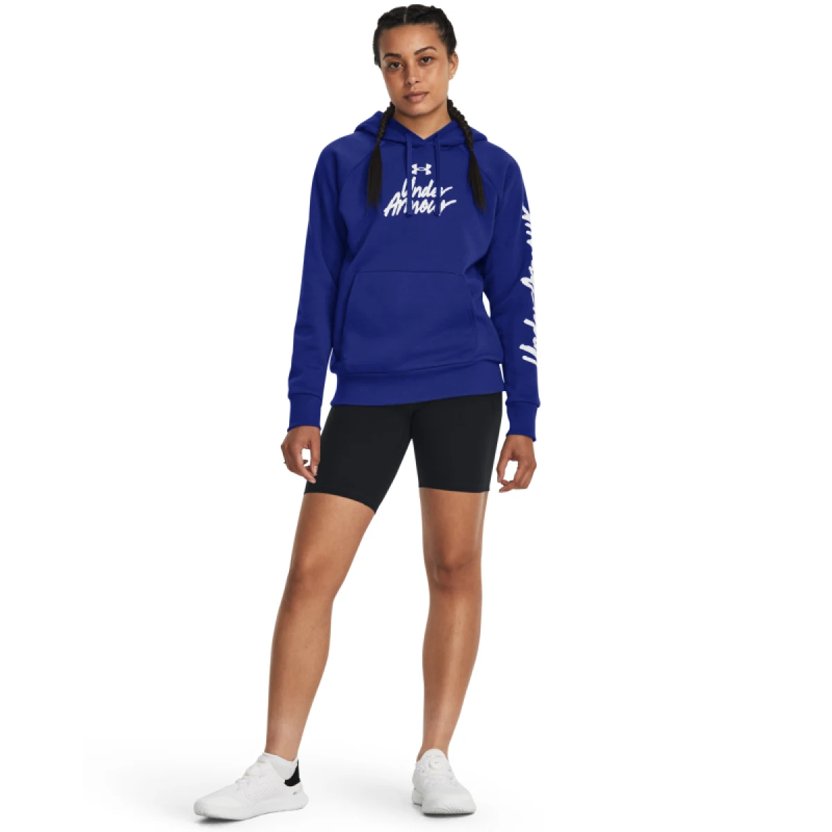 Női melegített kapucnis edzőpulóver UNDER ARMOUR UA Rival Fleece Graphic Hdy-Royal BLU · záber 4