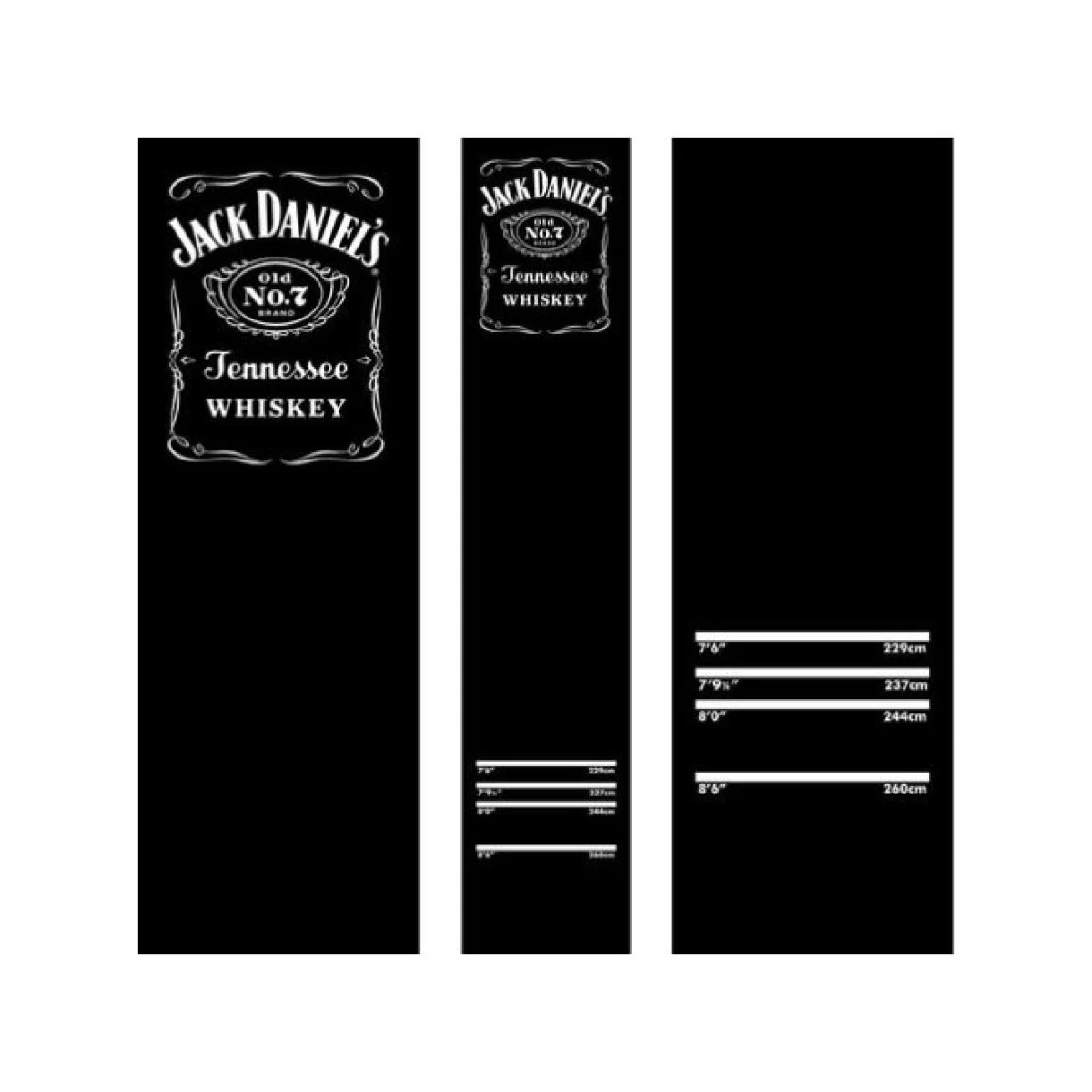 Darts puha szőnyeg Jack Daniels dizájnnal 290×60cm - fekete JD logóval · záber 2
