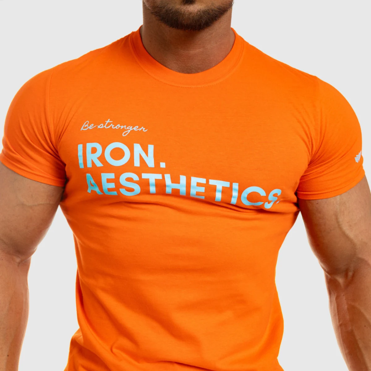 Férfi fitness póló Iron Aesthetics Be Stronger, narancssárga · záber 5