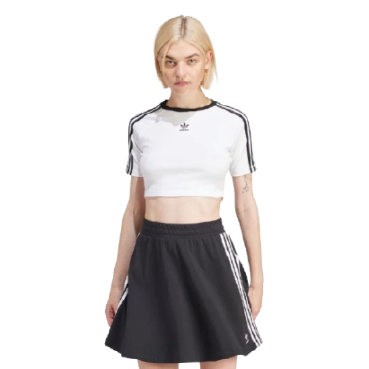 Női rövid ujjú póló ADIDAS ORIGINALS 3 S BABY TEE-BLACK · záber 1