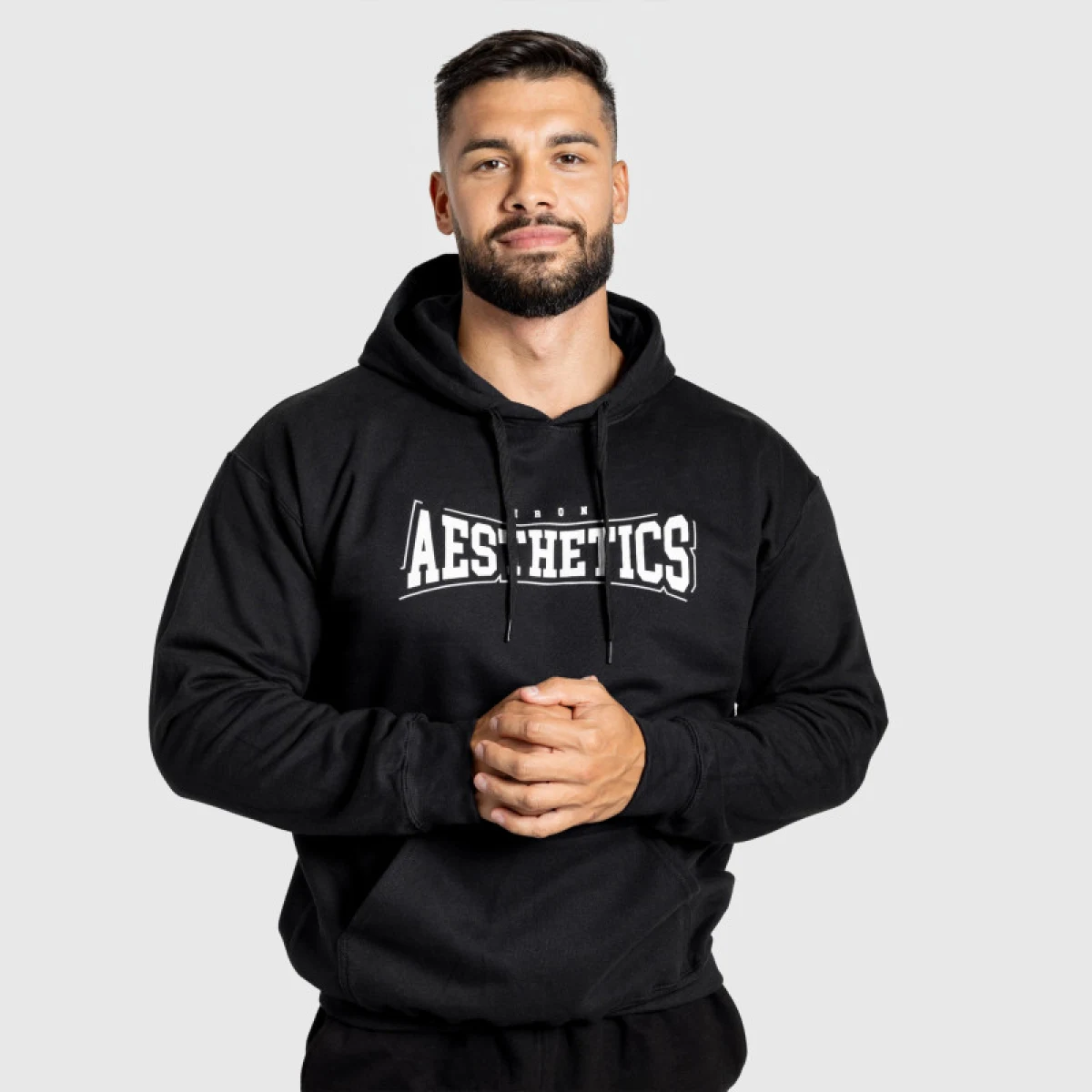 Férfi kapucnis pulóver Iron Aesthetics Frontline, fekete · záber 3