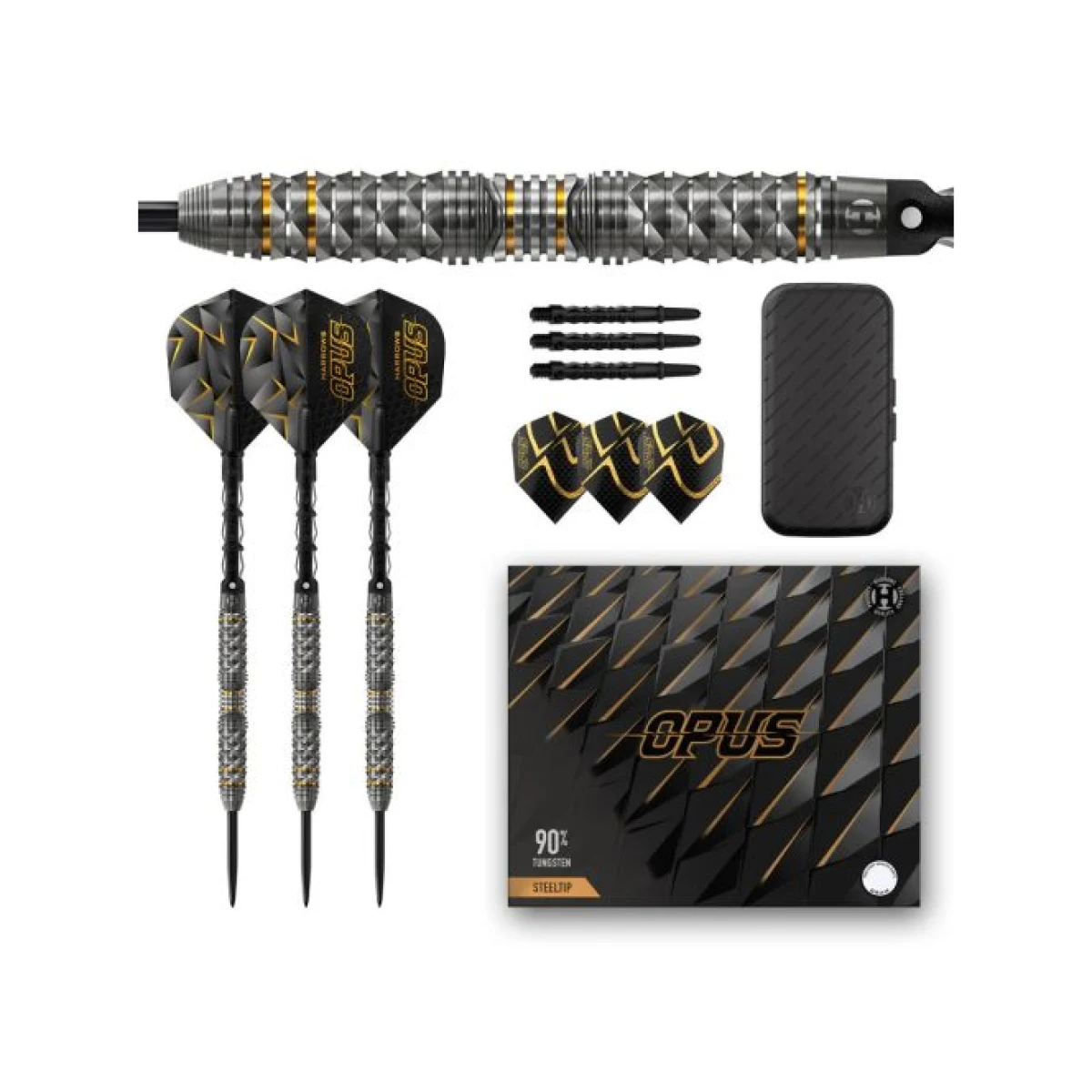 Dart szett steel Harrows Opus 25g, 90% wolfram gravírozott · záber 2