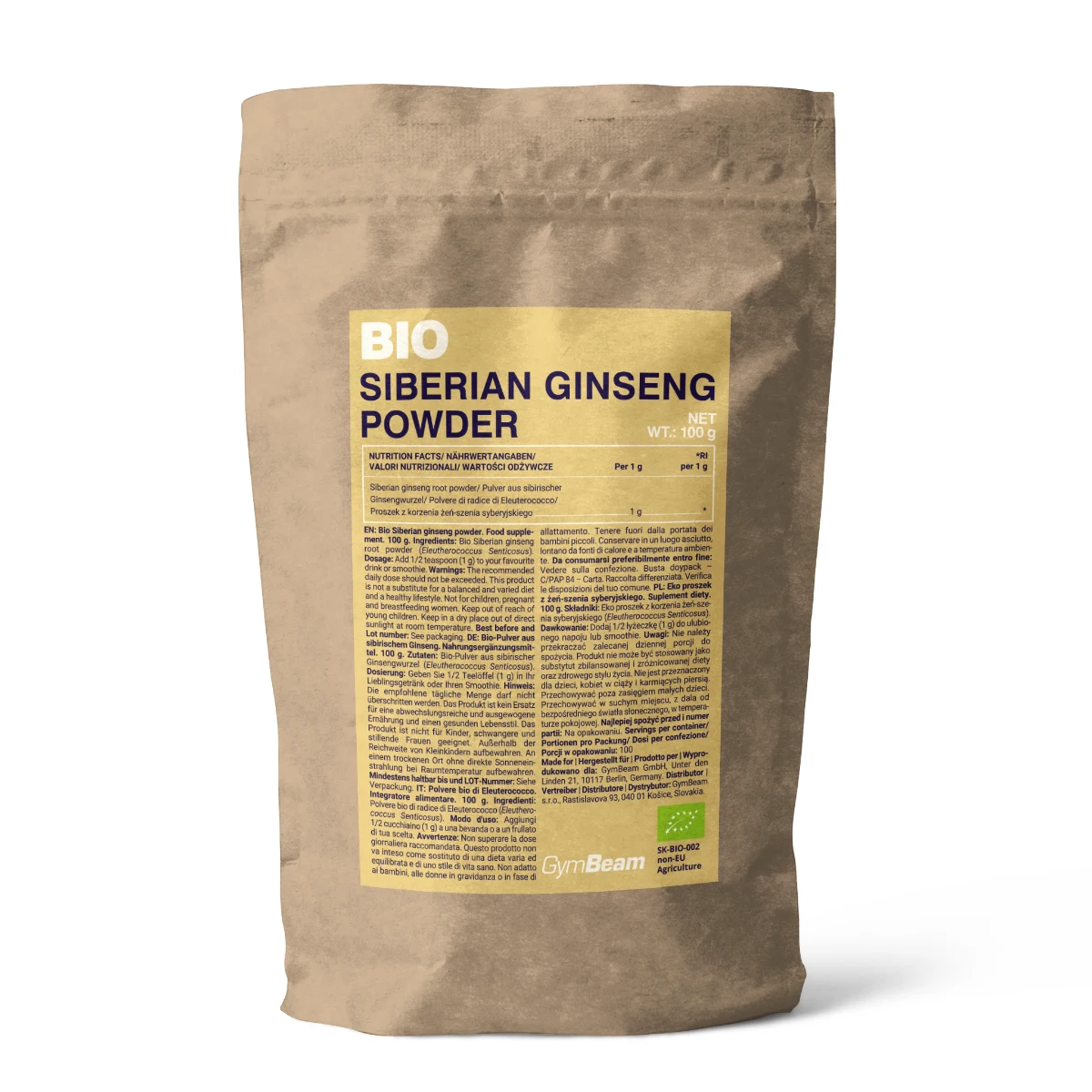 GymBeam Bio Siberian ginseng powder · záber 1