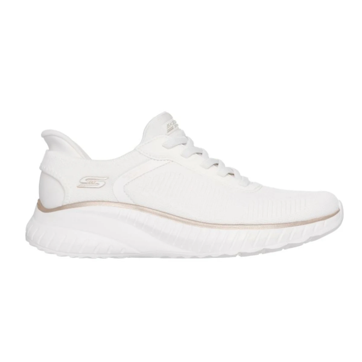Női szabadidőcipők SKECHERS Bobs Squad Chaos Current Muse Slip-Ins W white gold · záber 2