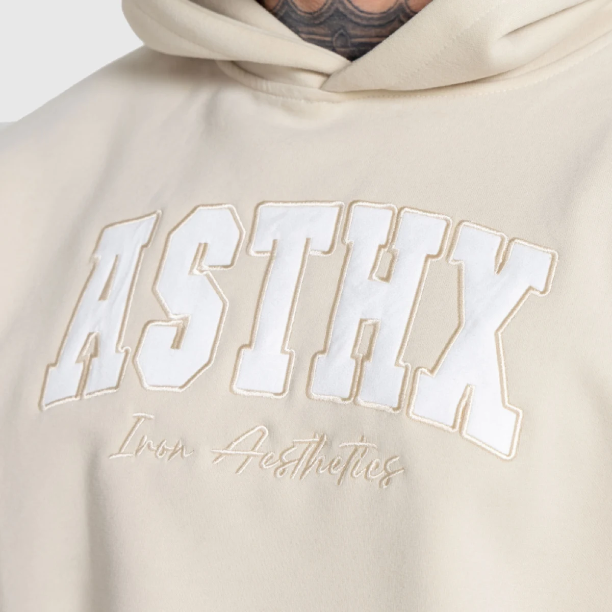 Oversized pulcsi Iron Aesthetics ASTHX, bézs · záber 5