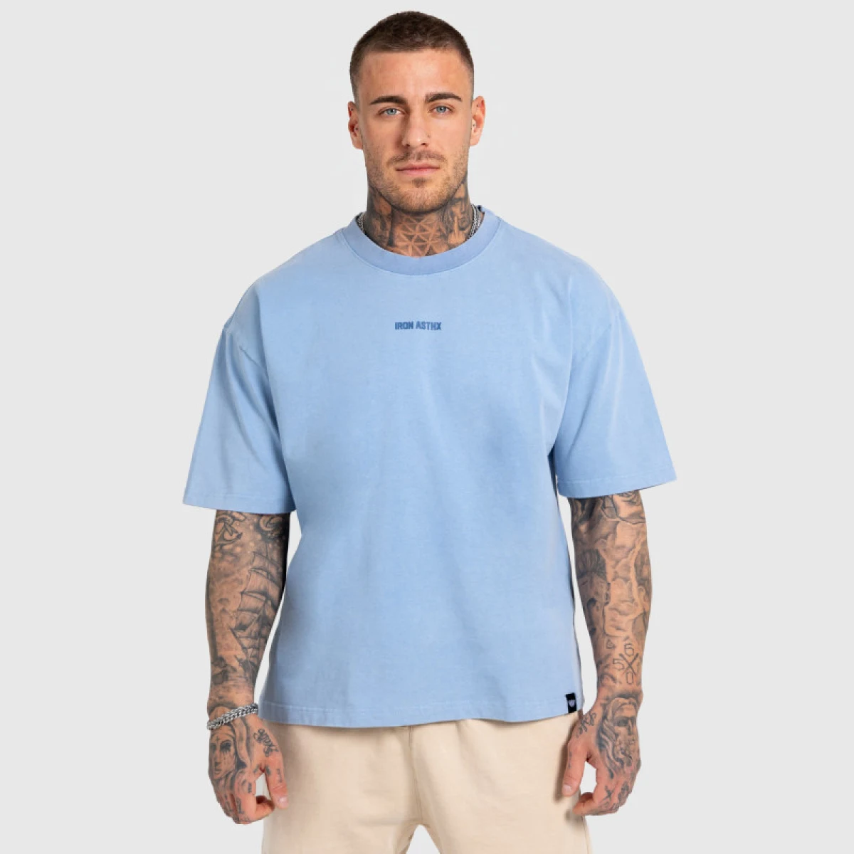 Férfi póló Iron Aesthetics X Washed, kék · záber 2