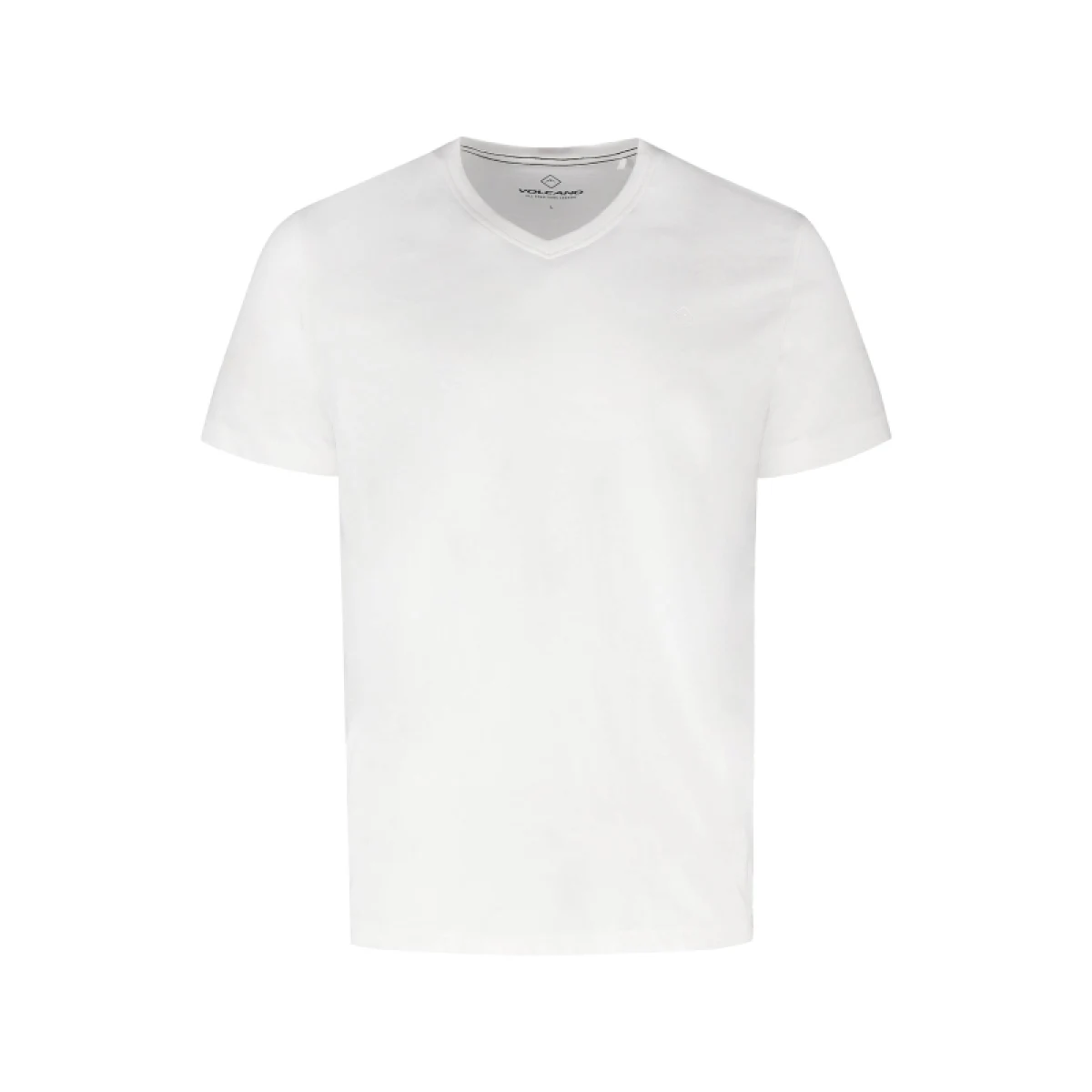 Férfi rövid ujjú V-nyakú póló VOLCANO SLIT-100-WHITE · záber 4