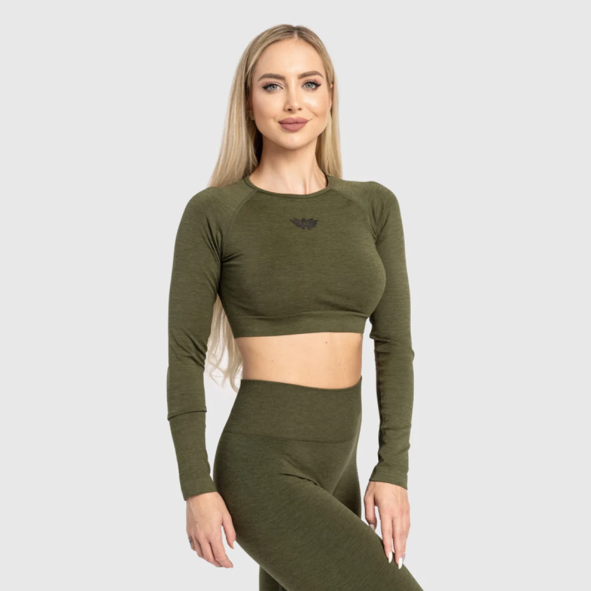 Női sport crop top Iron Aesthetics Solid, zöld · záber 3