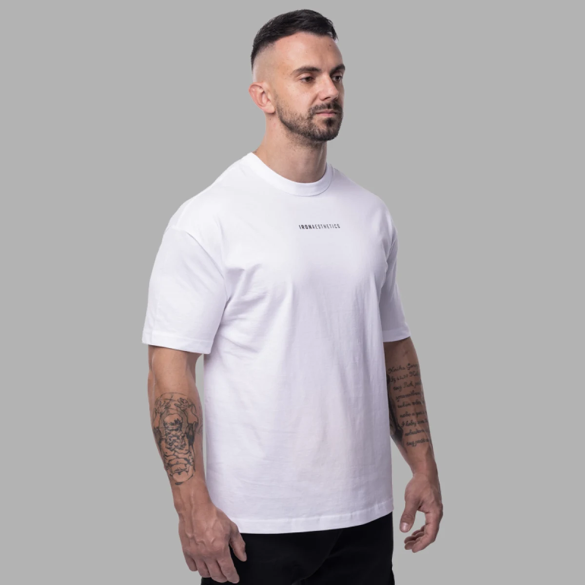 Oversize póló Iron Aesthetics Vibe Tee, fehér · záber 2