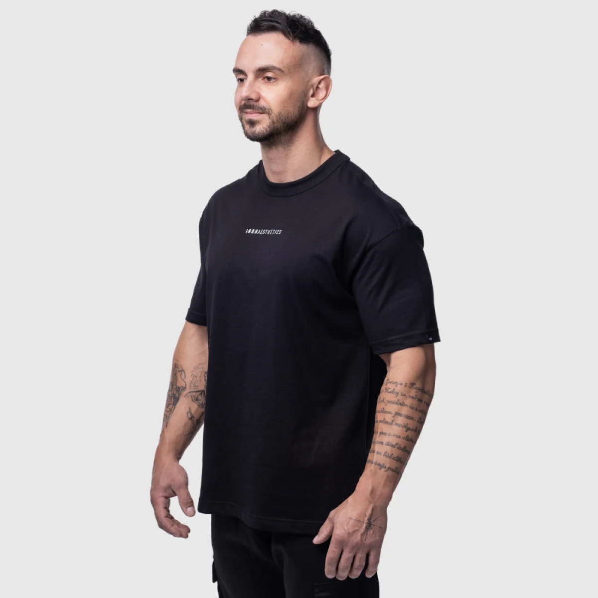 Oversize póló Iron Aesthetics Vibe Tee, fekete · záber 3