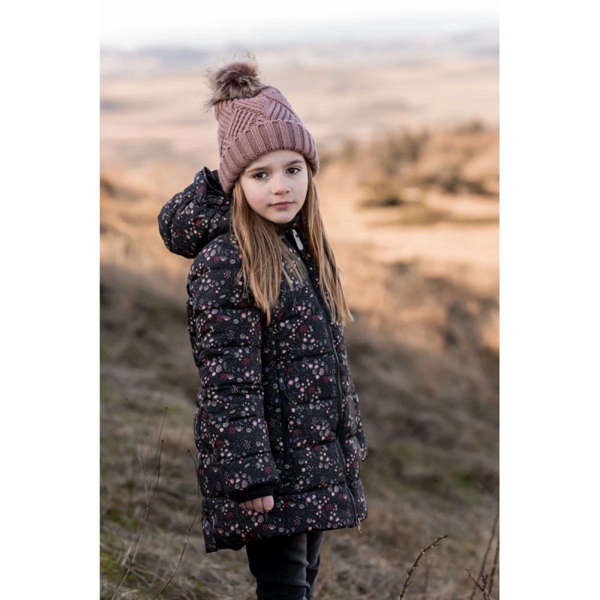 Lány téli sapka COLOR KIDS Hat W. Detachable Fake Fur, burlwood · záber 3