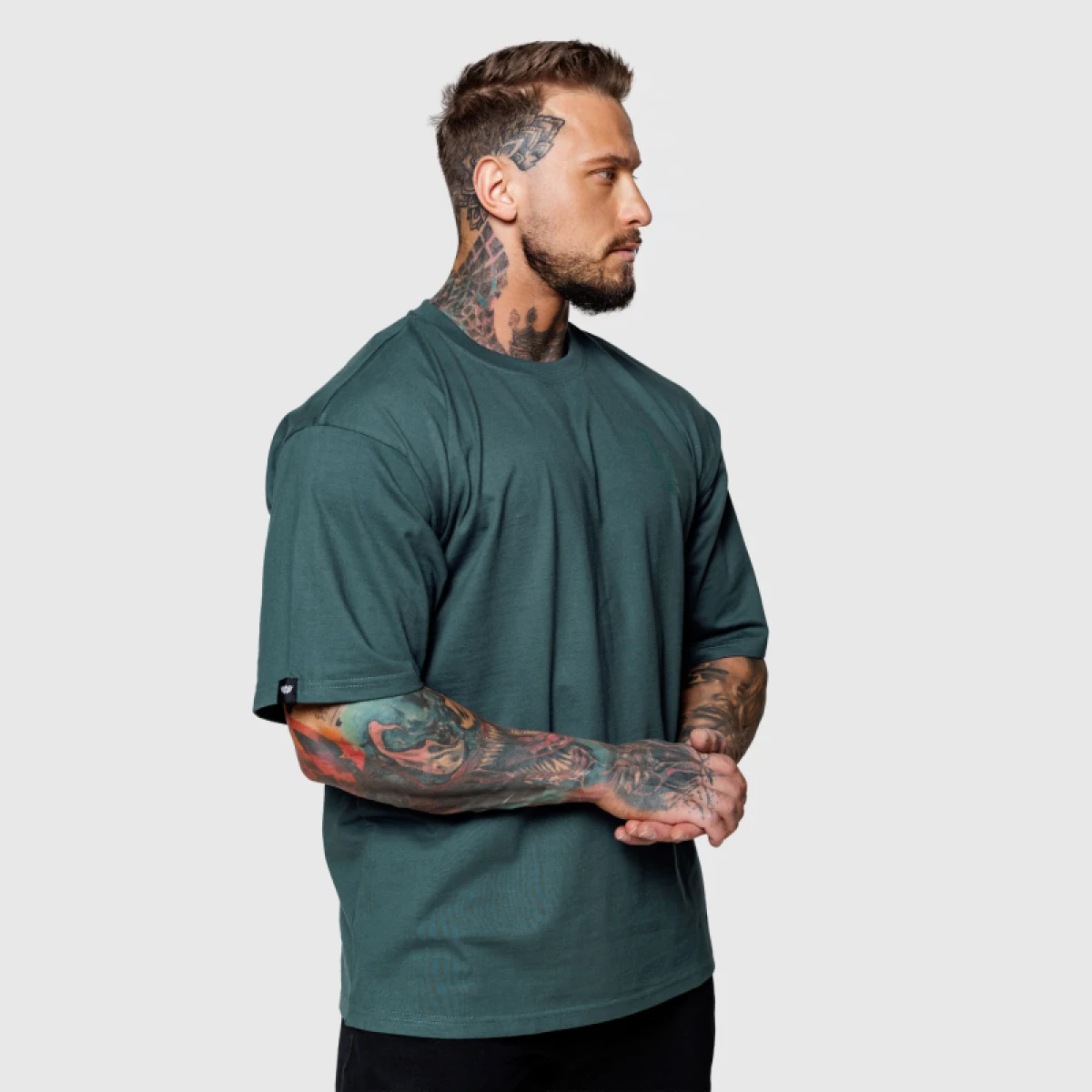 Oversize póló Iron Aesthetics College, zöld · záber 3
