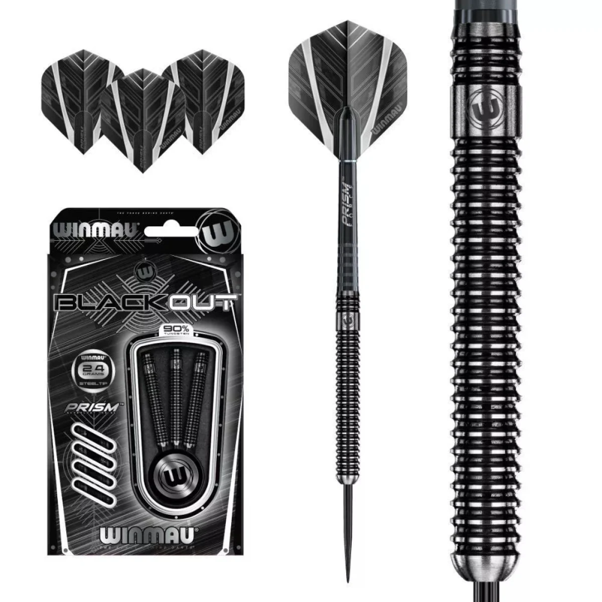Dart szett Winmau steel BLACK OUT 90% 26g · záber 1