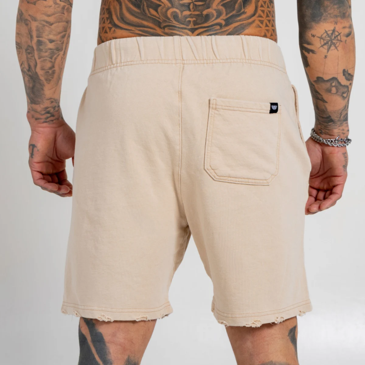 Férfi rövidnadrág Iron Aesthetics X Washed, bézs · záber 4