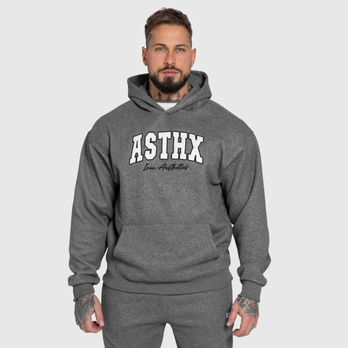 Oversized pulcsi Iron Aesthetics ASTHX, szürke · záber 3